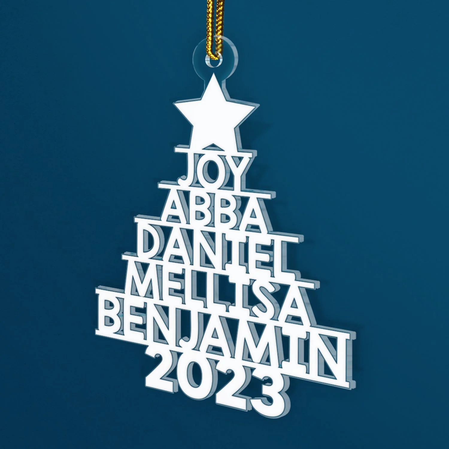 Christmas Tree Family Bestie Coworker Custom Name - Gift For Family, Coworker, Besties - Personalized Cutout Acrylic Ornament - Image 2