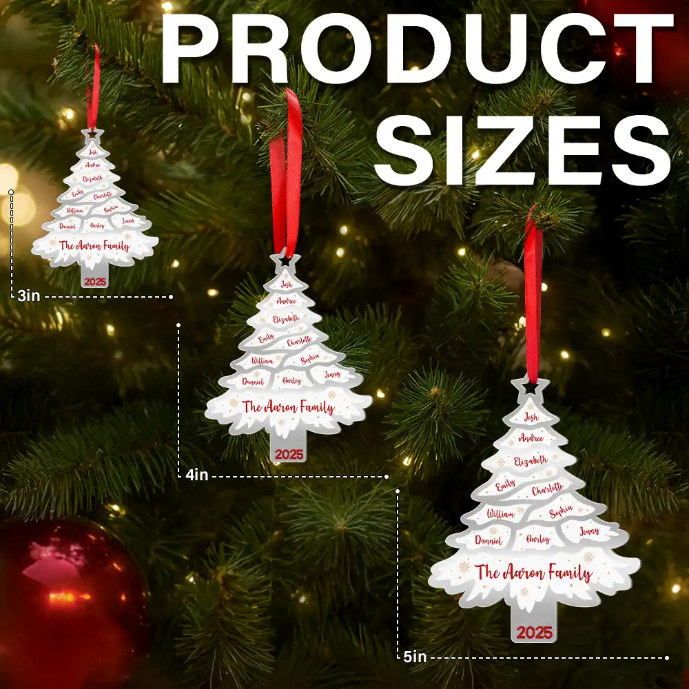 Christmas Tree Family Bestie Custom Names Version 3 - Personalized Metal Ornament - Image 6