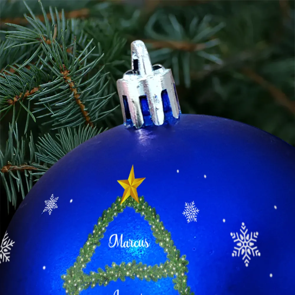 Christmas Tree With Names - Personalized Ball Ornament - Image 5