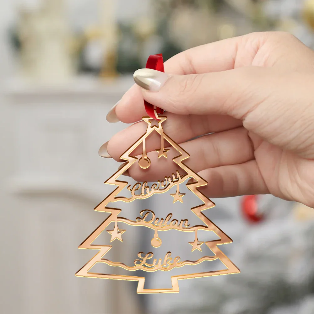 Christmas Tree With Names - Personalized DIY Mirror Acrylic Ornament - Image 4