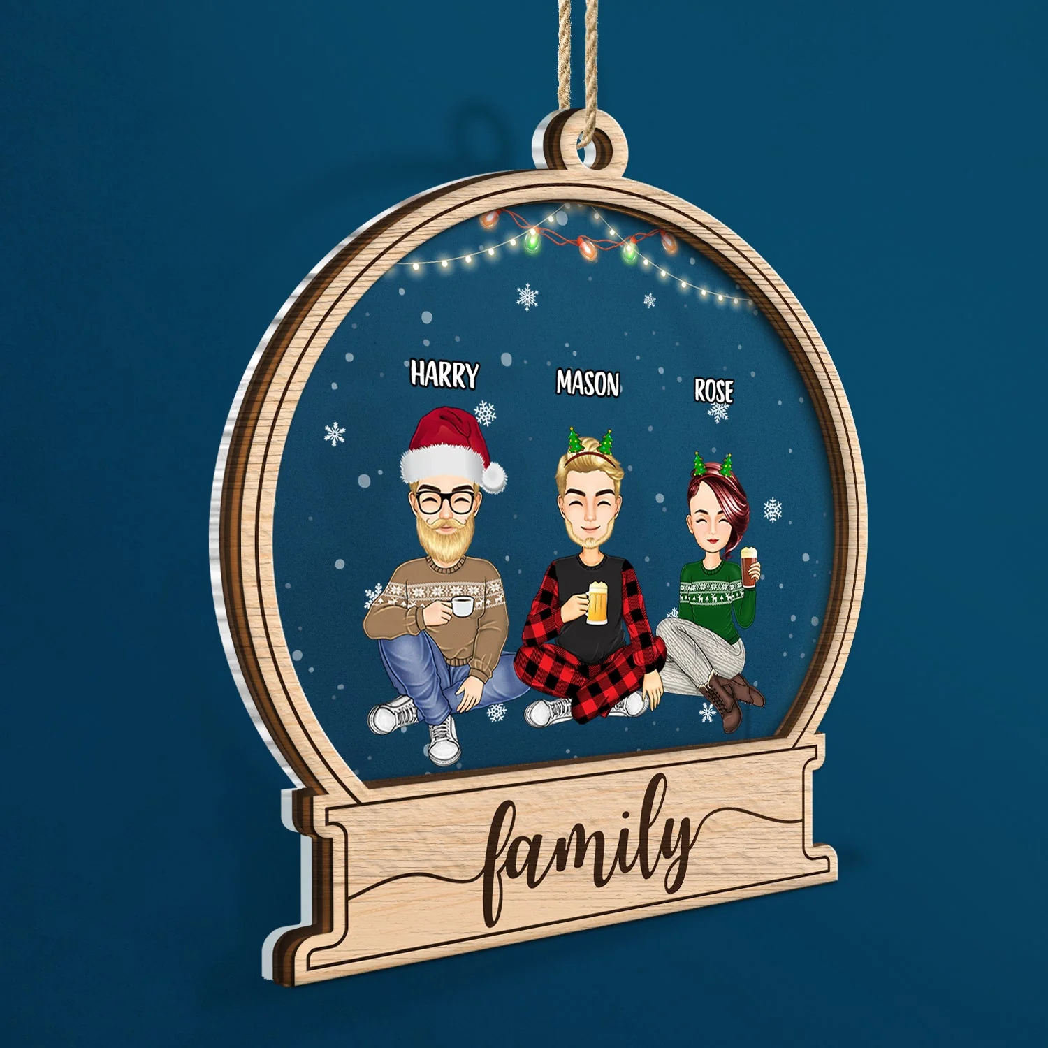 Christmas We Are Family - Gift For Family - Personalized 2-Layered Mix Ornament - Image 2