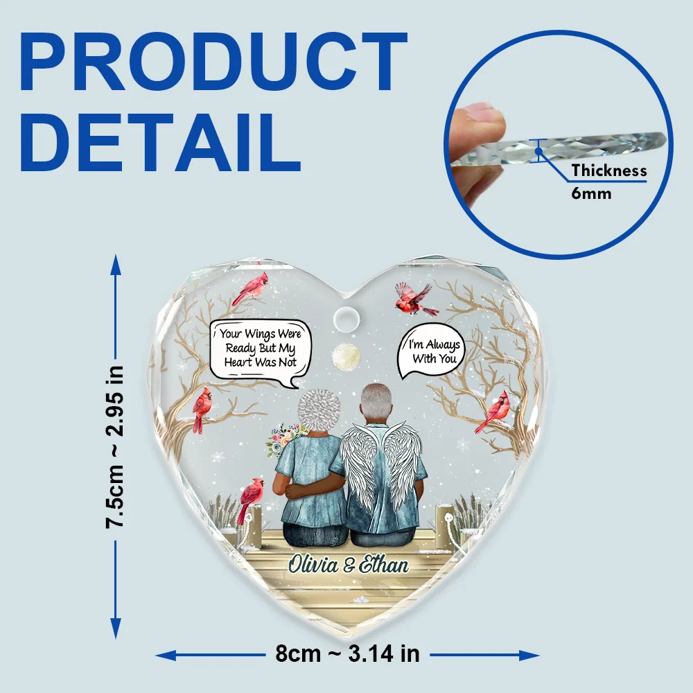 Christmas Will Never Be The Same Without You - Personalized Heart Shaped Glass Ornament - Image 5