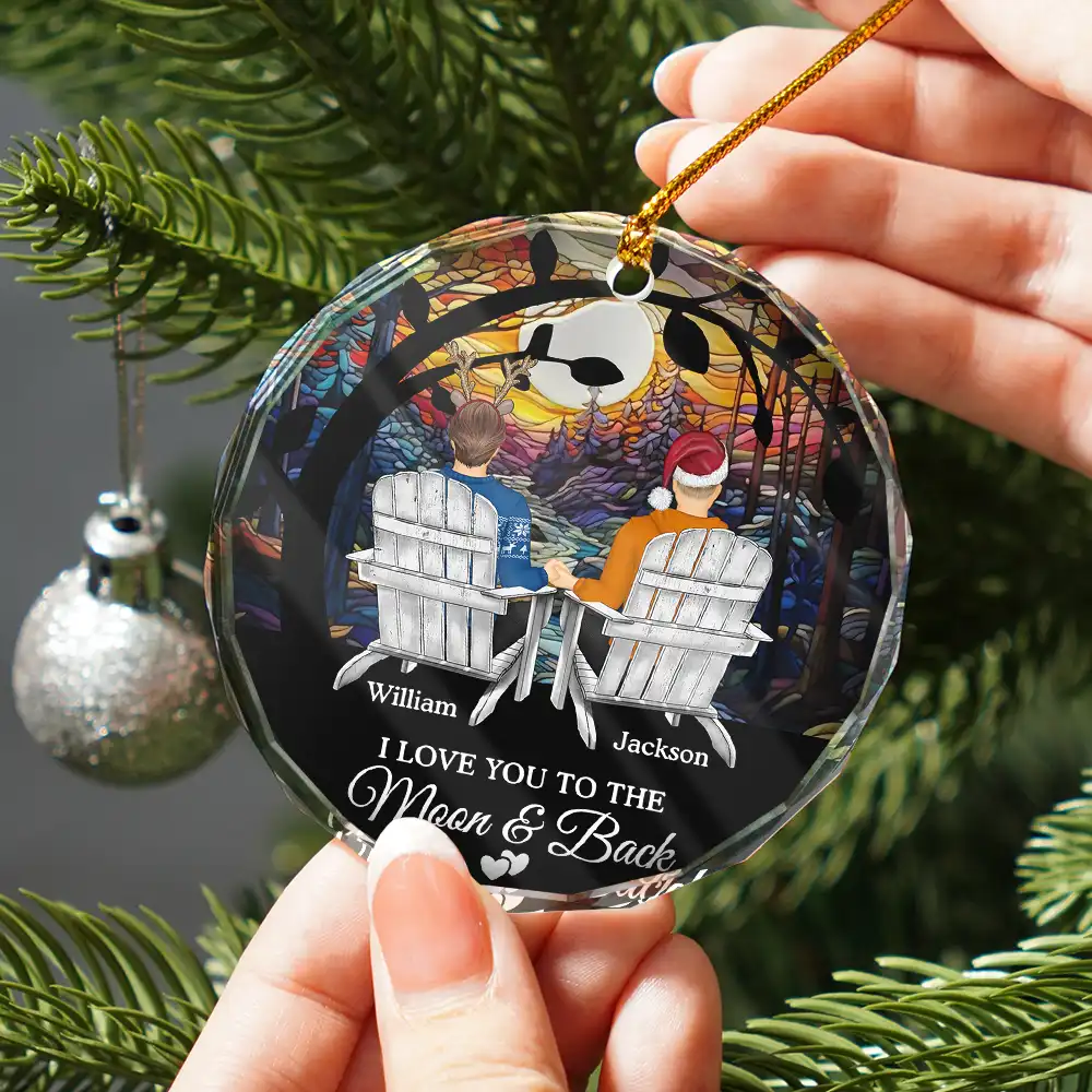 Christmas You & Me We Got This Till Our Last Breath - Personalized Circle Glass Ornament - Image 2