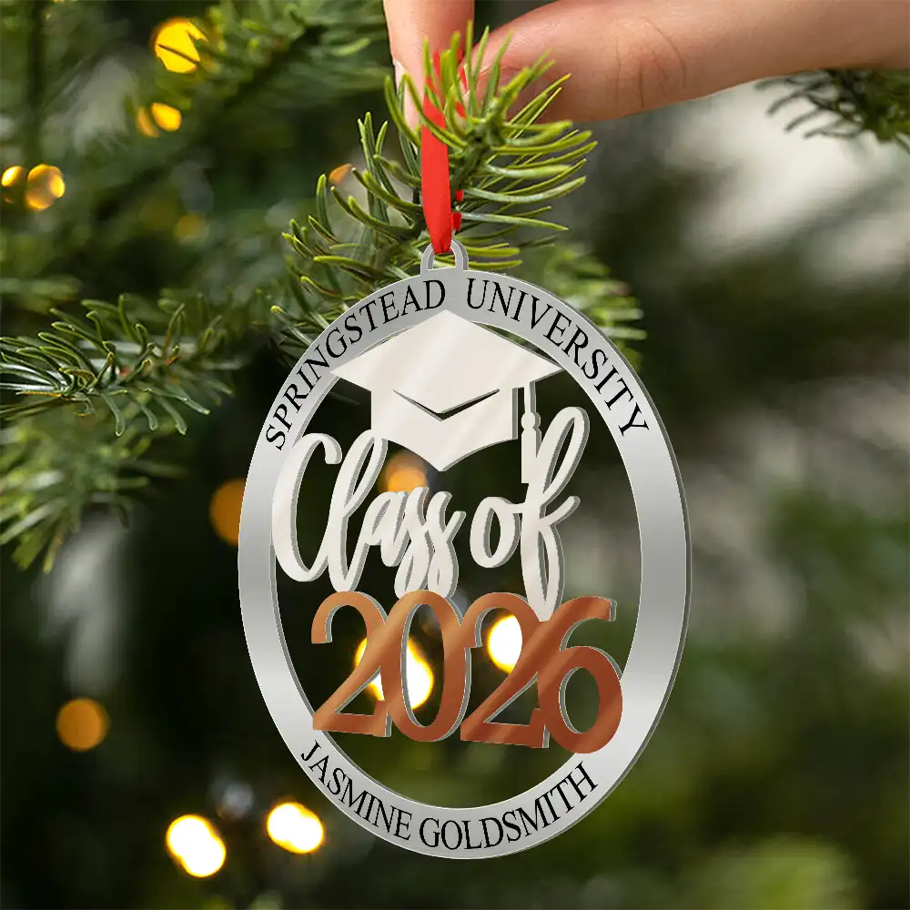Class Of Graduation - Personalized Metal Ornament - Image 2