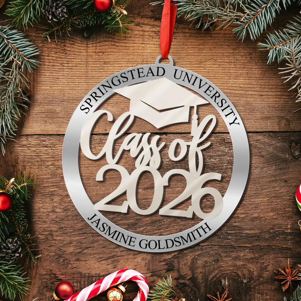 Class Of Graduation - Personalized Metal Ornament - Image 5