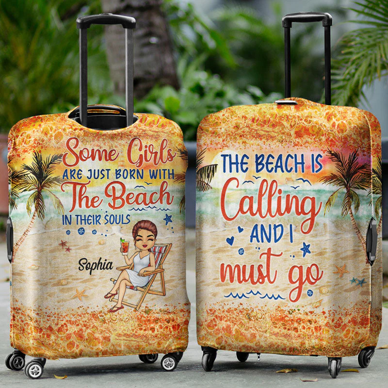 Classy Ladies Here's To Another Year Of Bonding Over Alcohol Beach Traveling Best Friends - Bestie BFF Gift - Personalized Custom Luggage Cover - Image 2