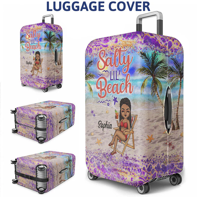 Classy Ladies Here's To Another Year Of Bonding Over Alcohol Beach Traveling Best Friends - Bestie BFF Gift - Personalized Custom Luggage Cover - Image 3