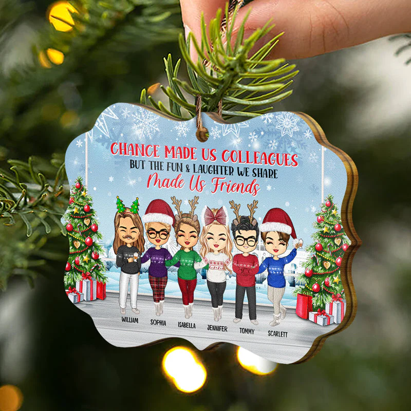 Co-Workers Are Like Christmas Lights - Christmas Gift For Colleagues And Best Friends - Personalized Custom Wooden Ornament - Image 2