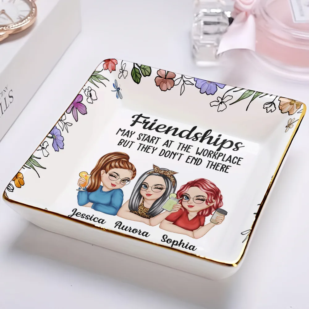 Colleagues Friendships May Start At The Workplace - Personalized Ring Dish - Image 2