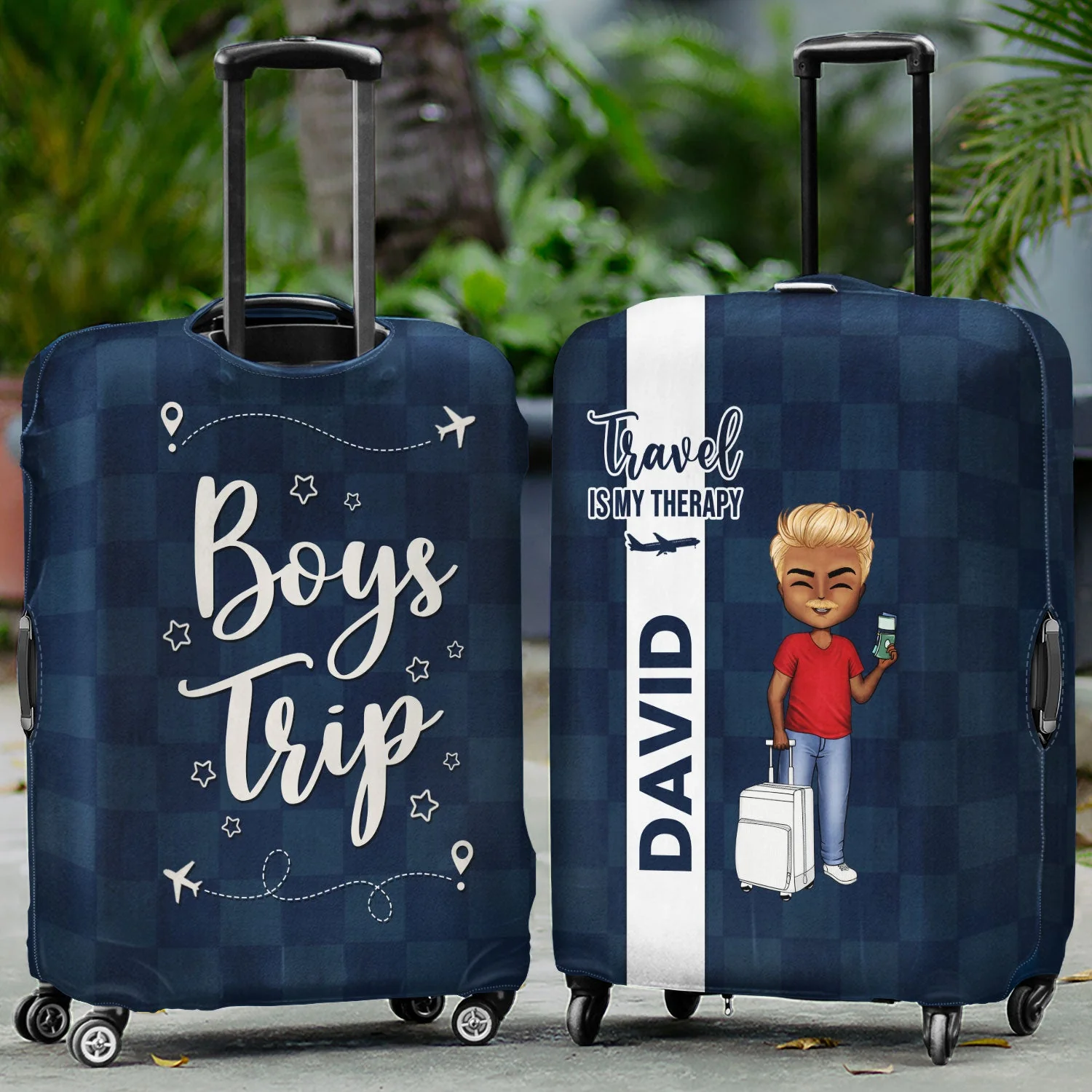 Collect Moments Not Things - Gift For Travelers, Traveling Lovers, Him, Her - Personalized Luggage Cover - Image 2