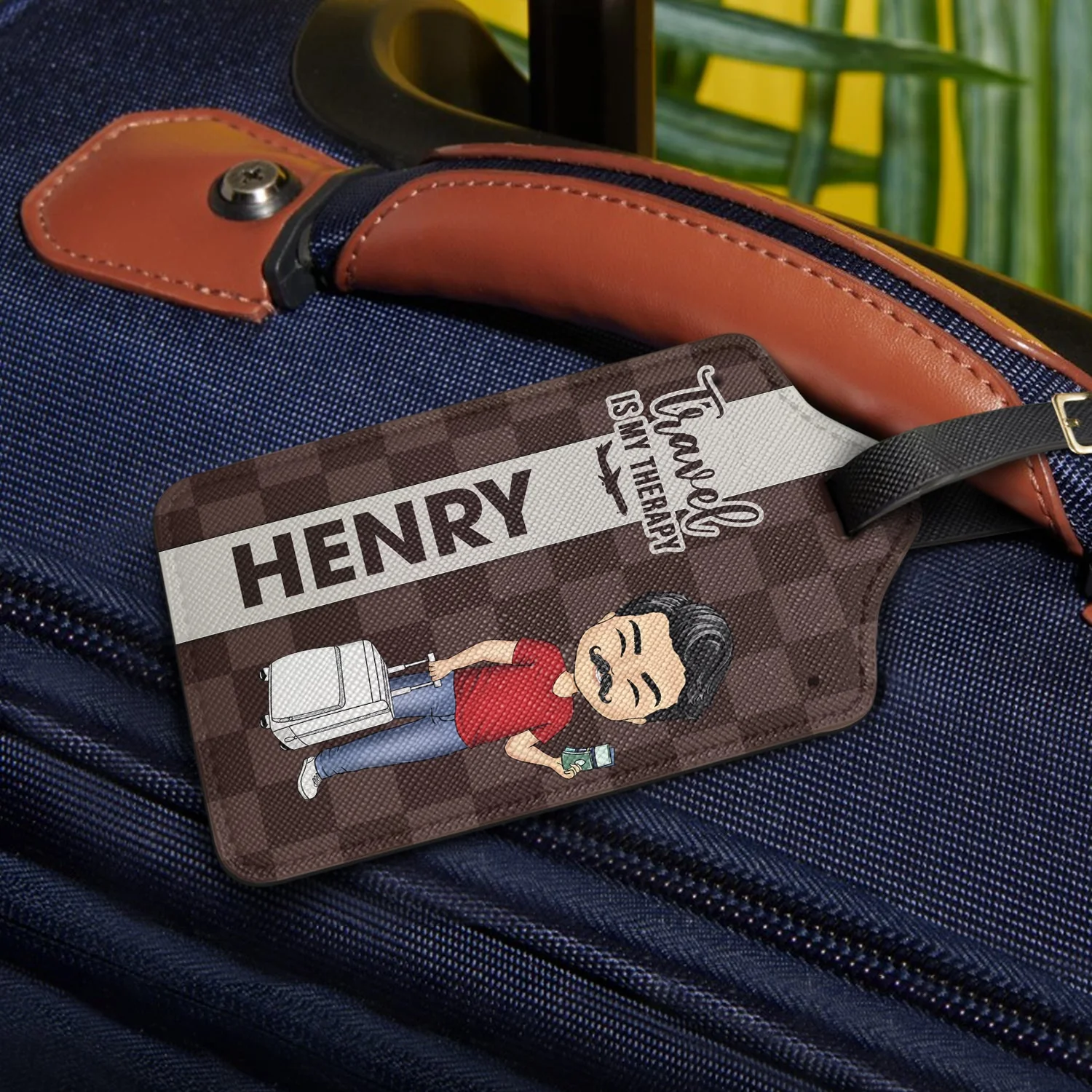 Collect Moments Not Things - Gift For Travellers, Travelling Lovers, Him, Her - Personalized Luggage Tag - Image 2