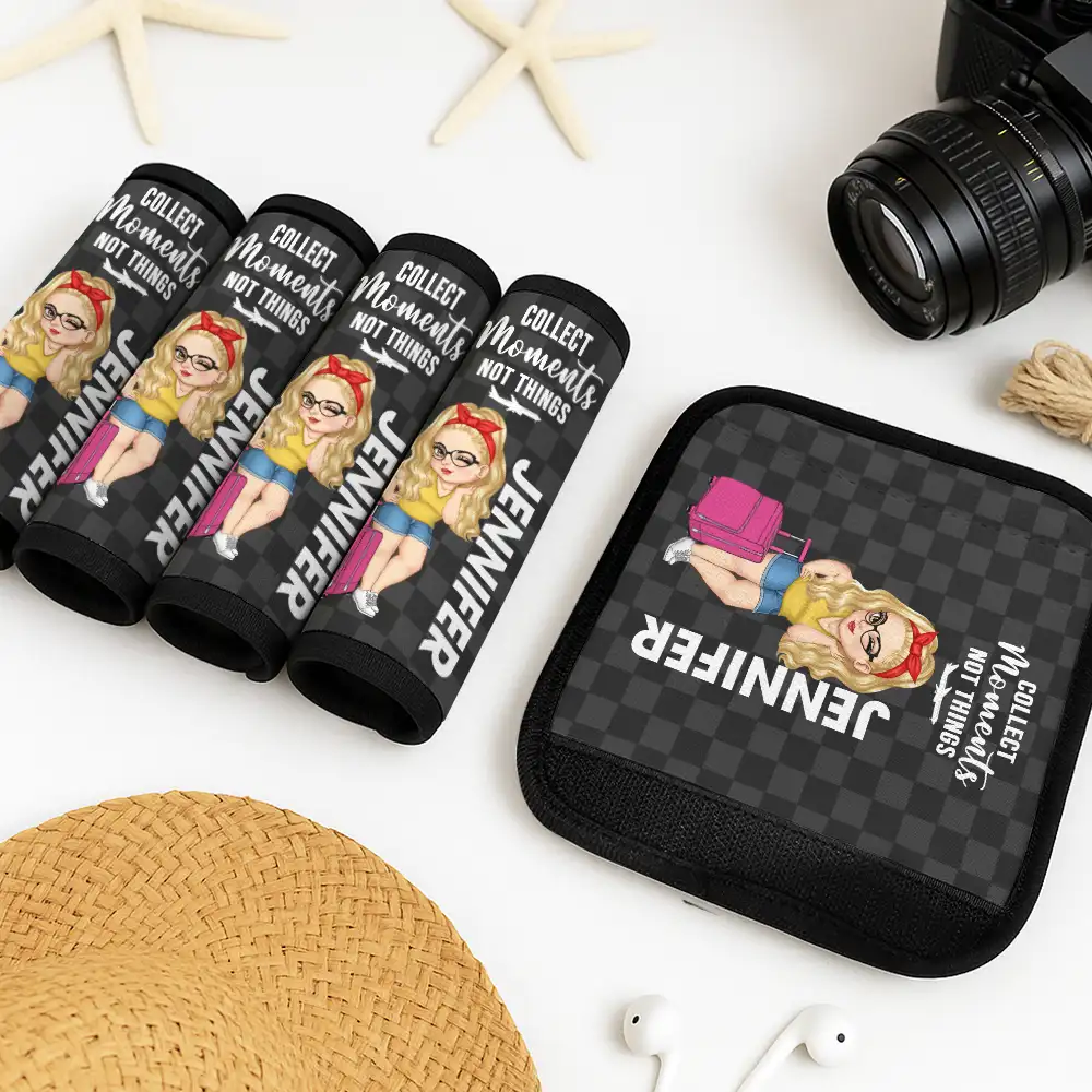 Collect Moments Not Things - Personalized Luggage Handle Wrap - Image 2