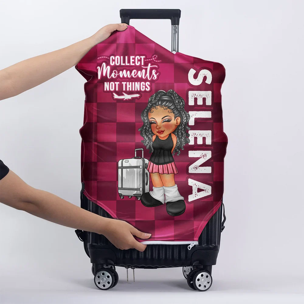 Collect Moments Not Things Travel Lover Y2K - Personalized Luggage Cover - Image 5