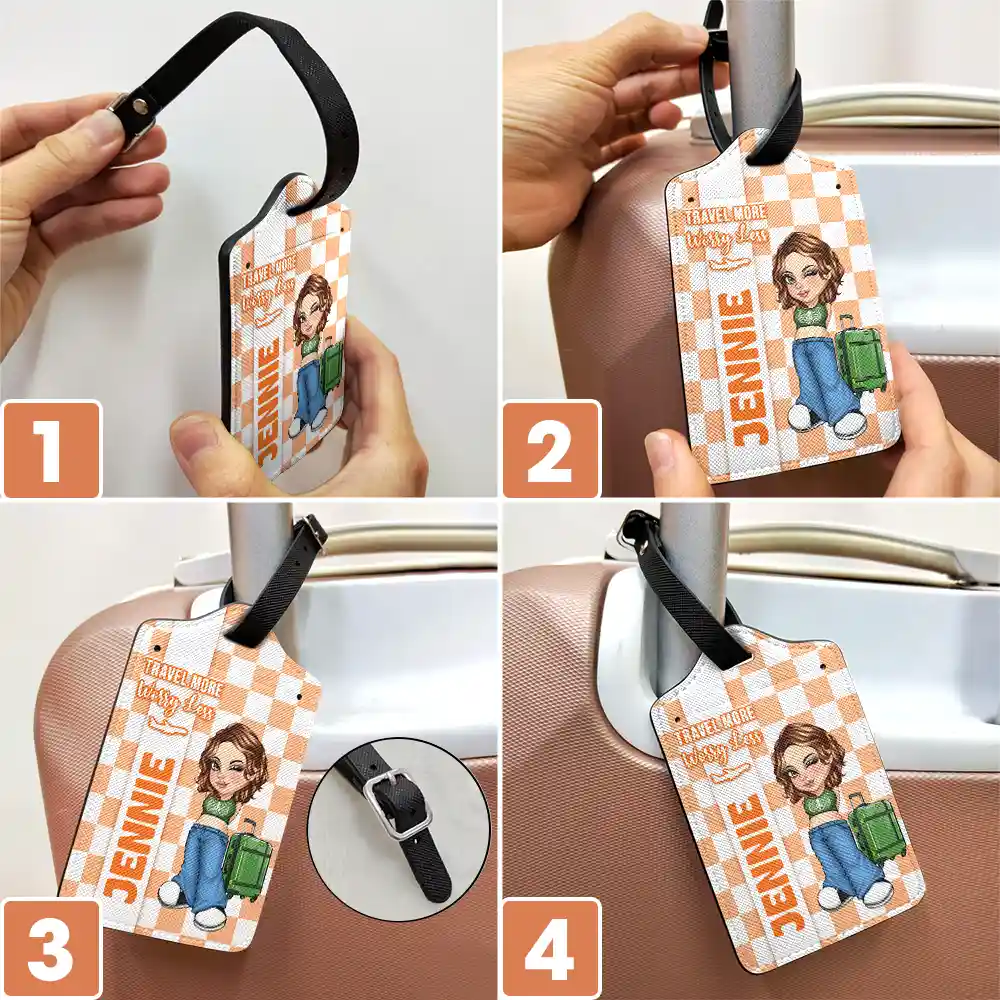 Collect Moments Not Things Travel Lover Y2K - Personalized Luggage Tag - Image 6