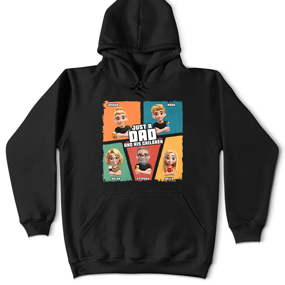 Comic Style Just A Dad And His Girl - Personalized T Shirt - Image 4