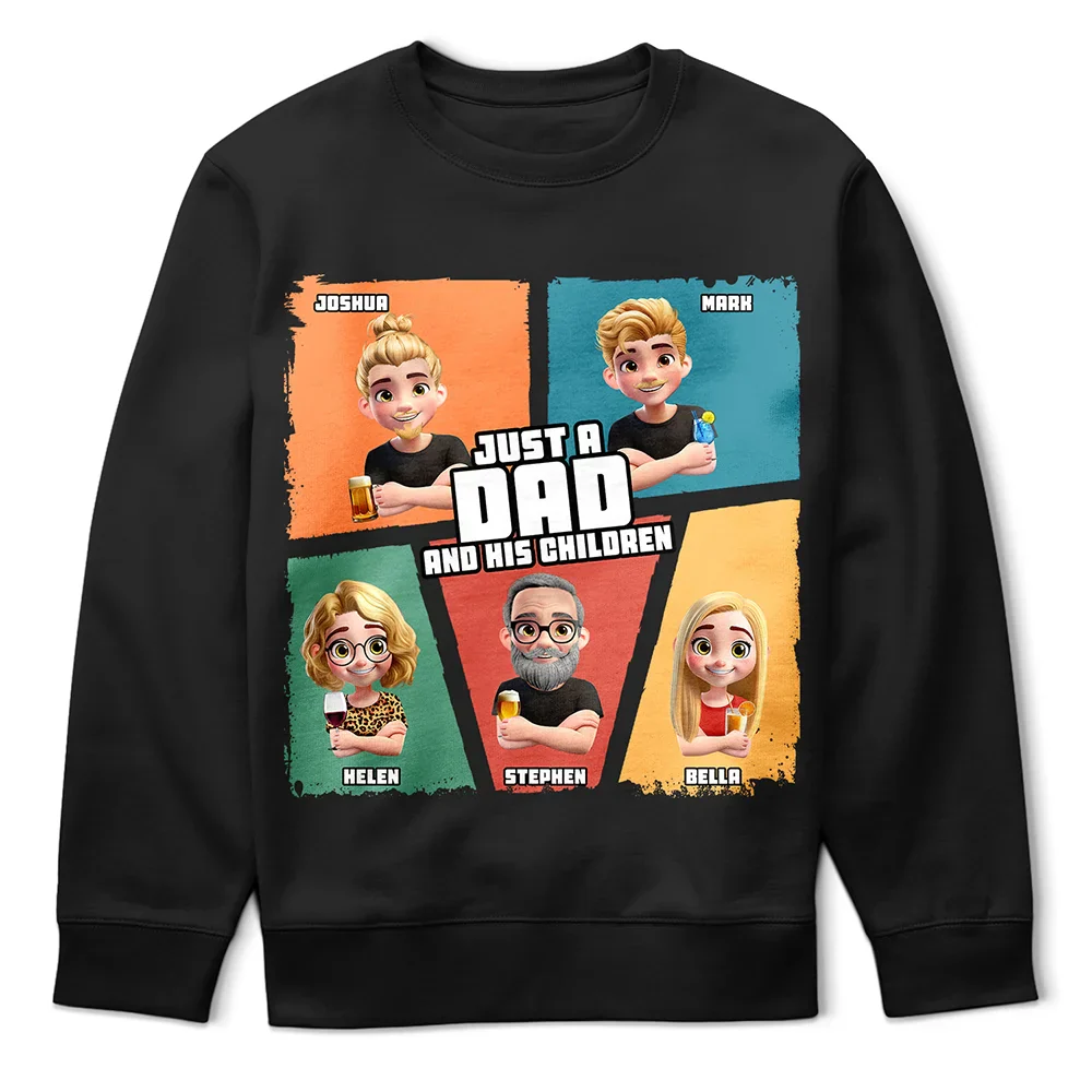 Comic Style Just A Dad And His Girl - Personalized T Shirt - Image 5