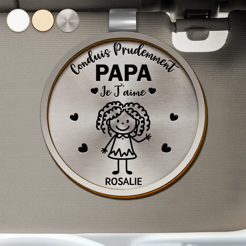 Conduis Prudemment Grand-Père Papa - Clip Para Parasol Del Coche De Forma Especial Personalizado