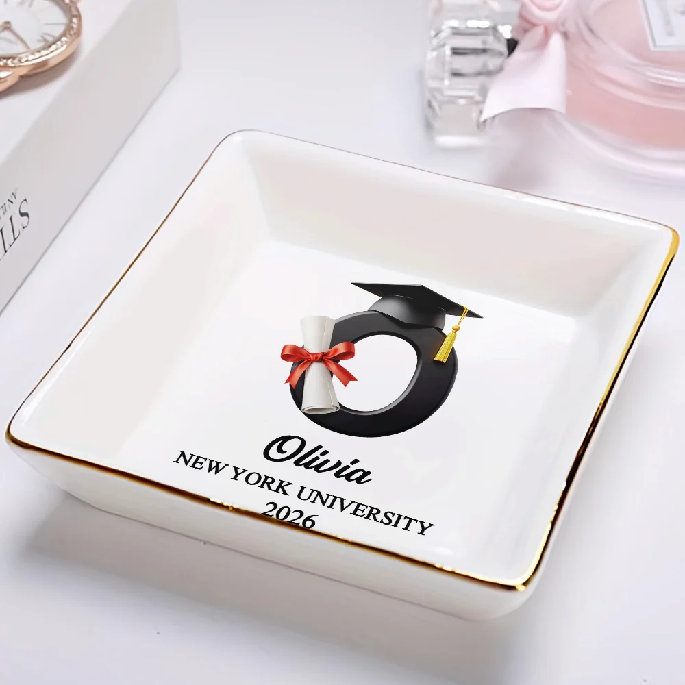Congrats Grad Alphabet - Personalized Ring Dish - Image 2