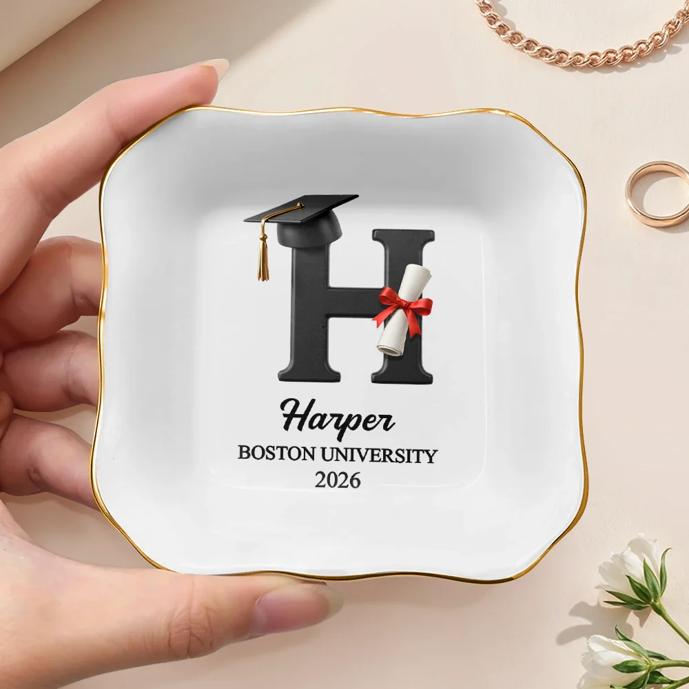 Congrats Grad Alphabet - Personalized Ring Dish - Image 3