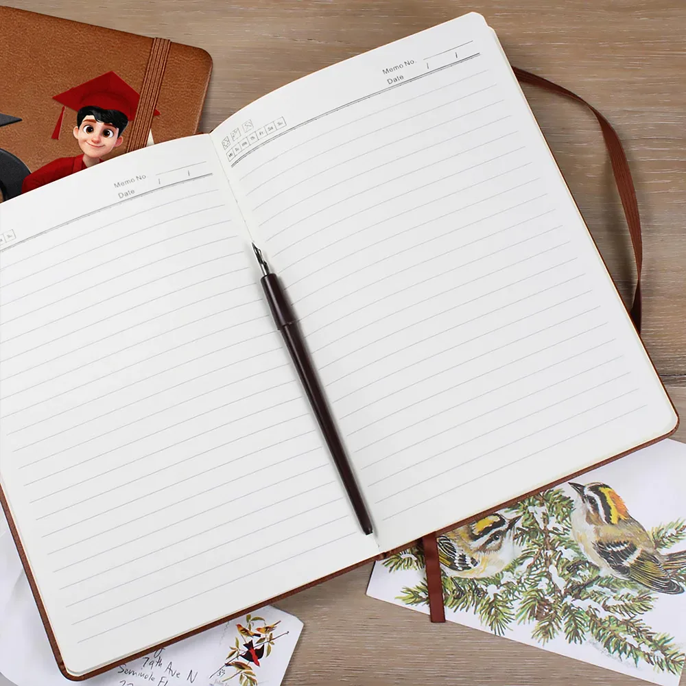 Congrats Graduate With Alphabet - Personalized Leather Journal - Image 3