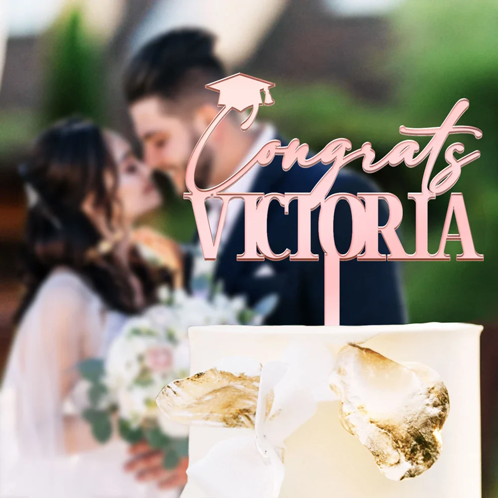 Congrats Graduation Name - Personalized Cake Topper - Image 3