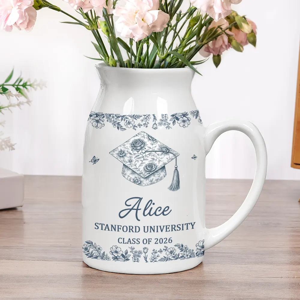 Congrats Graduation - Personalized Ceramic Flower Vase - Image 5