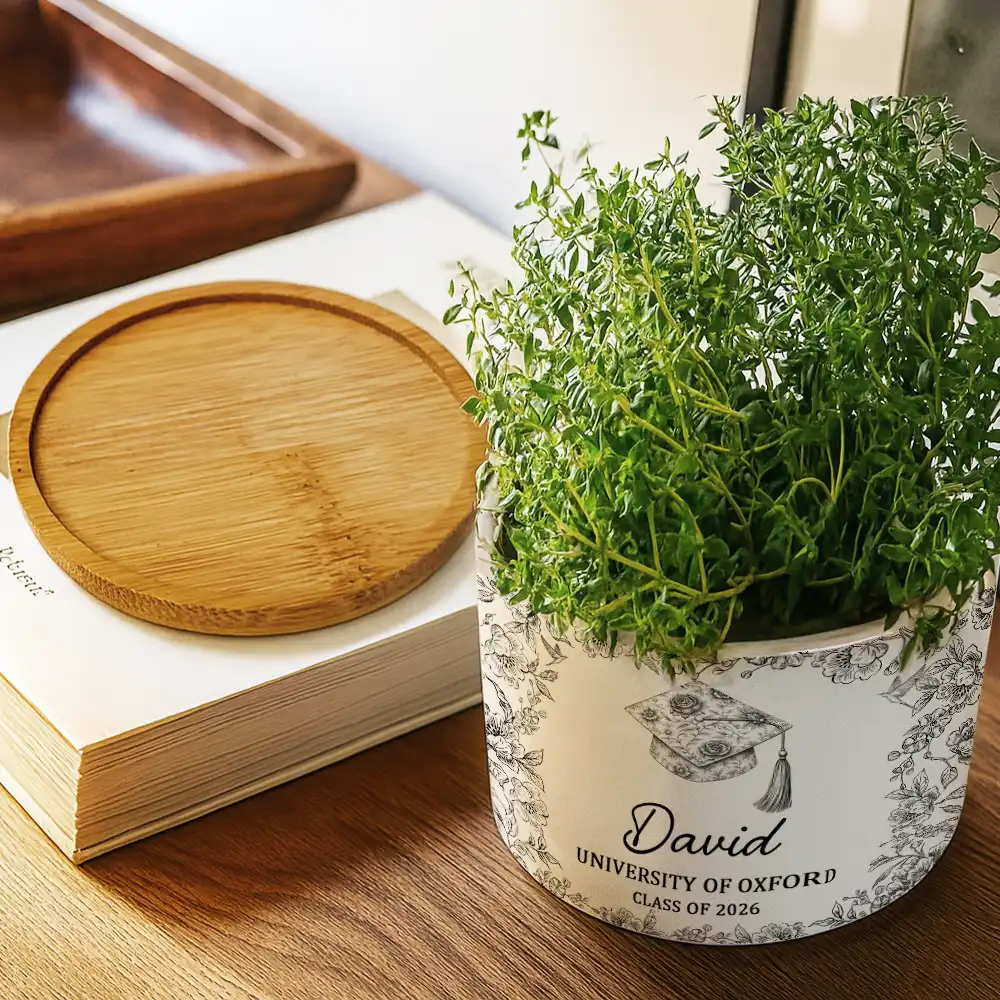 Congrats Graduation - Personalized Ceramic Plant Pot - Image 3