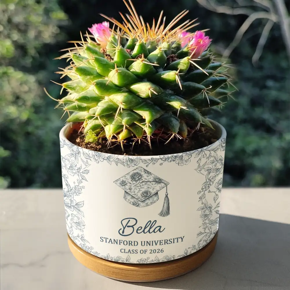 Congrats Graduation - Personalized Ceramic Plant Pot - Image 4