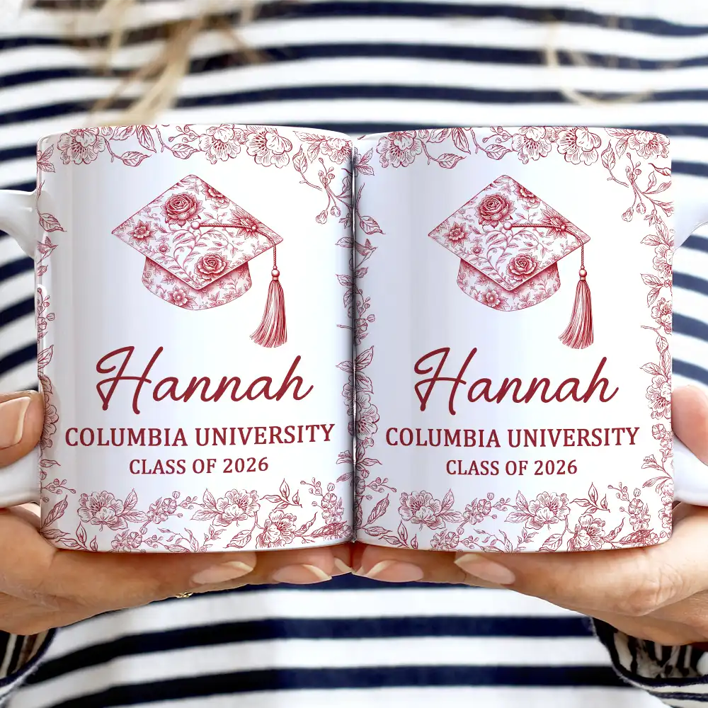 Congrats Graduation - Personalized White Edge-to-Edge Mug - Image 2