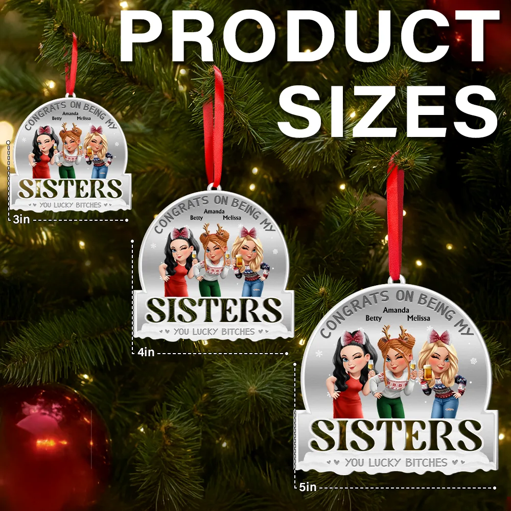 Congrats On Being My Bestie 3D Effect - Personalized Metal Ornament - Image 6