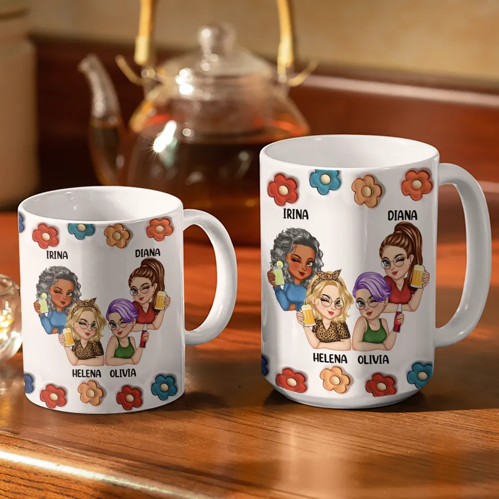 Congrats On Being My Bestie - 3D Inflated Effect Printed Mug, Personalized White Edge-to-Edge Mug - Image 3
