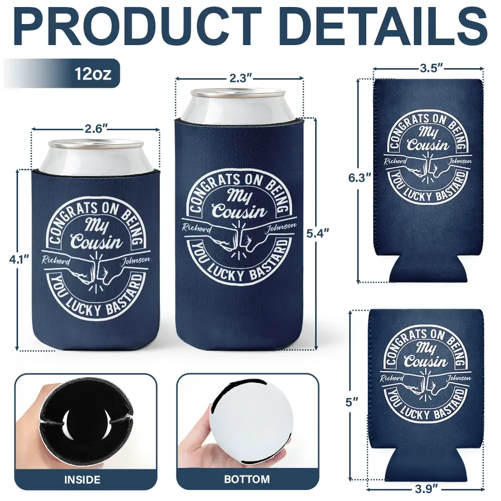 Congrats On Being My Brother Dad Grandpa - Personalized Can Cooler Sleeve - Image 4