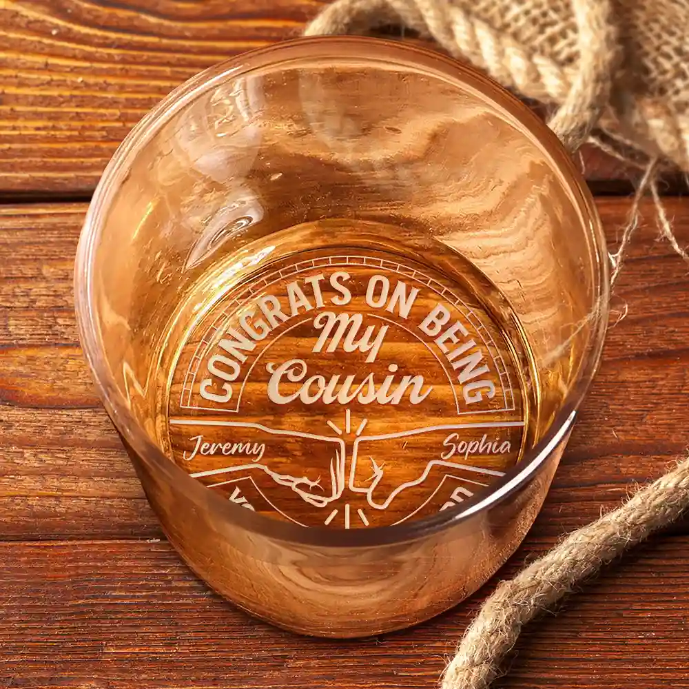 Congrats On Being My Brother You Lucky Man - Personalized Engraved Whiskey Glass - Image 3