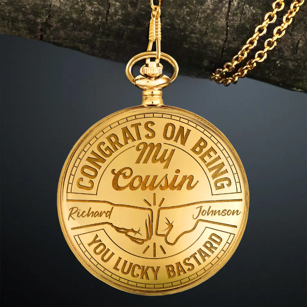 Congrats On Being My Brother You Lucky Man - Personalized Pocket Watch - Image 6
