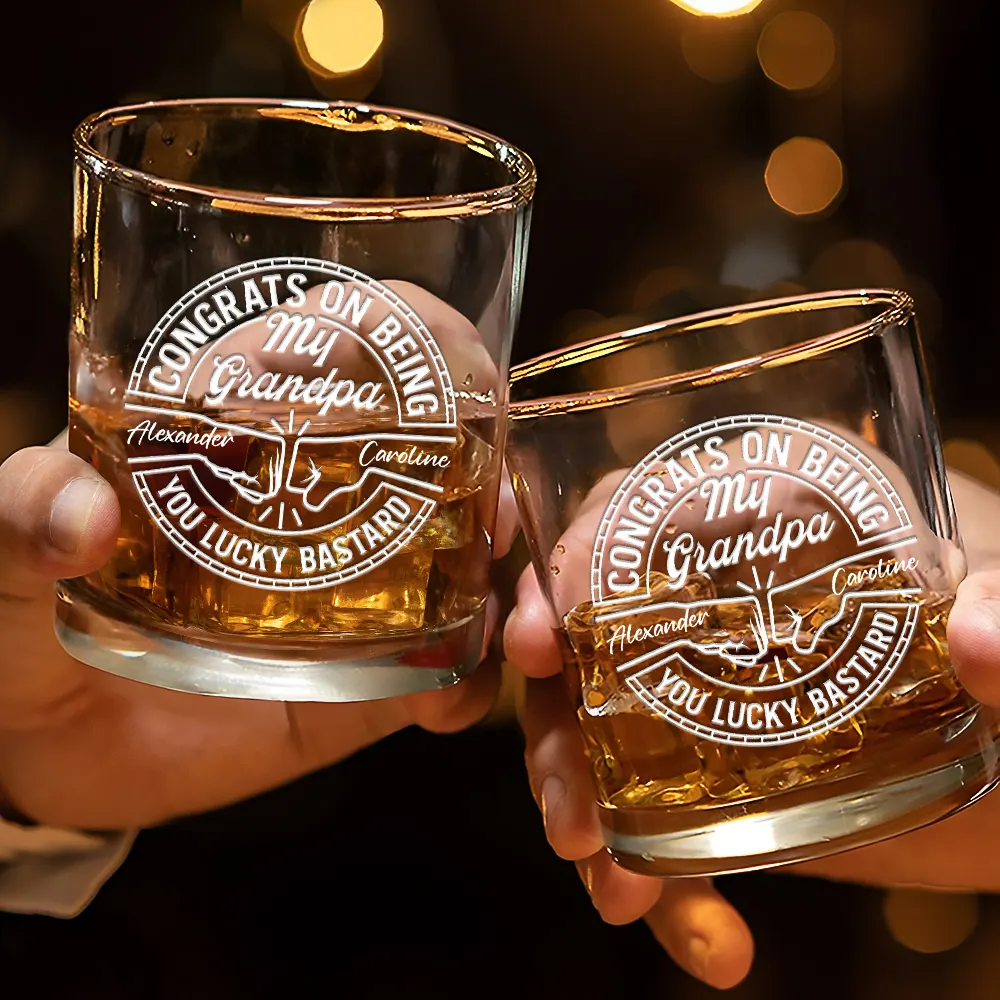 Congrats On Being My Brother You Lucky Man - Personalized Whiskey Glass - Image 3