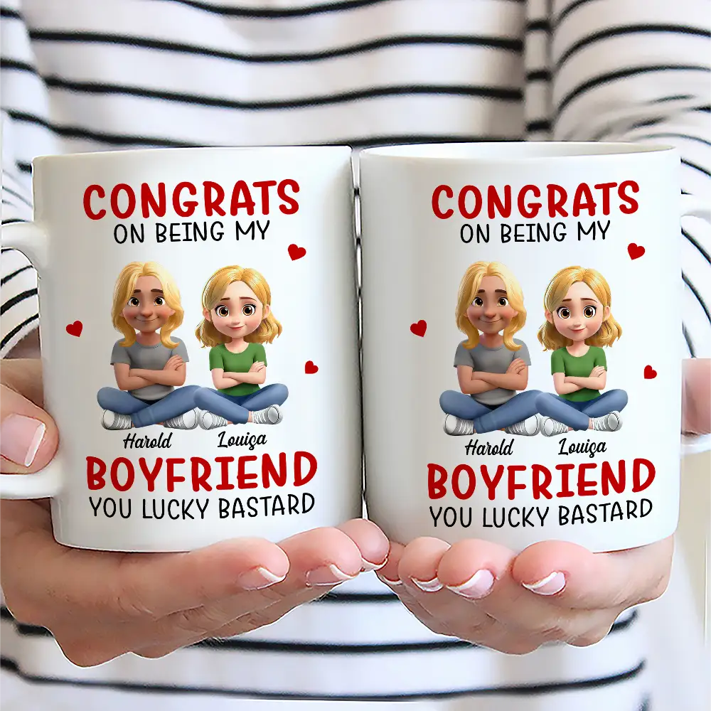 Congrats On Being My Husband 3D Effect Couple Cross Arms - Personalized Mug - Image 2