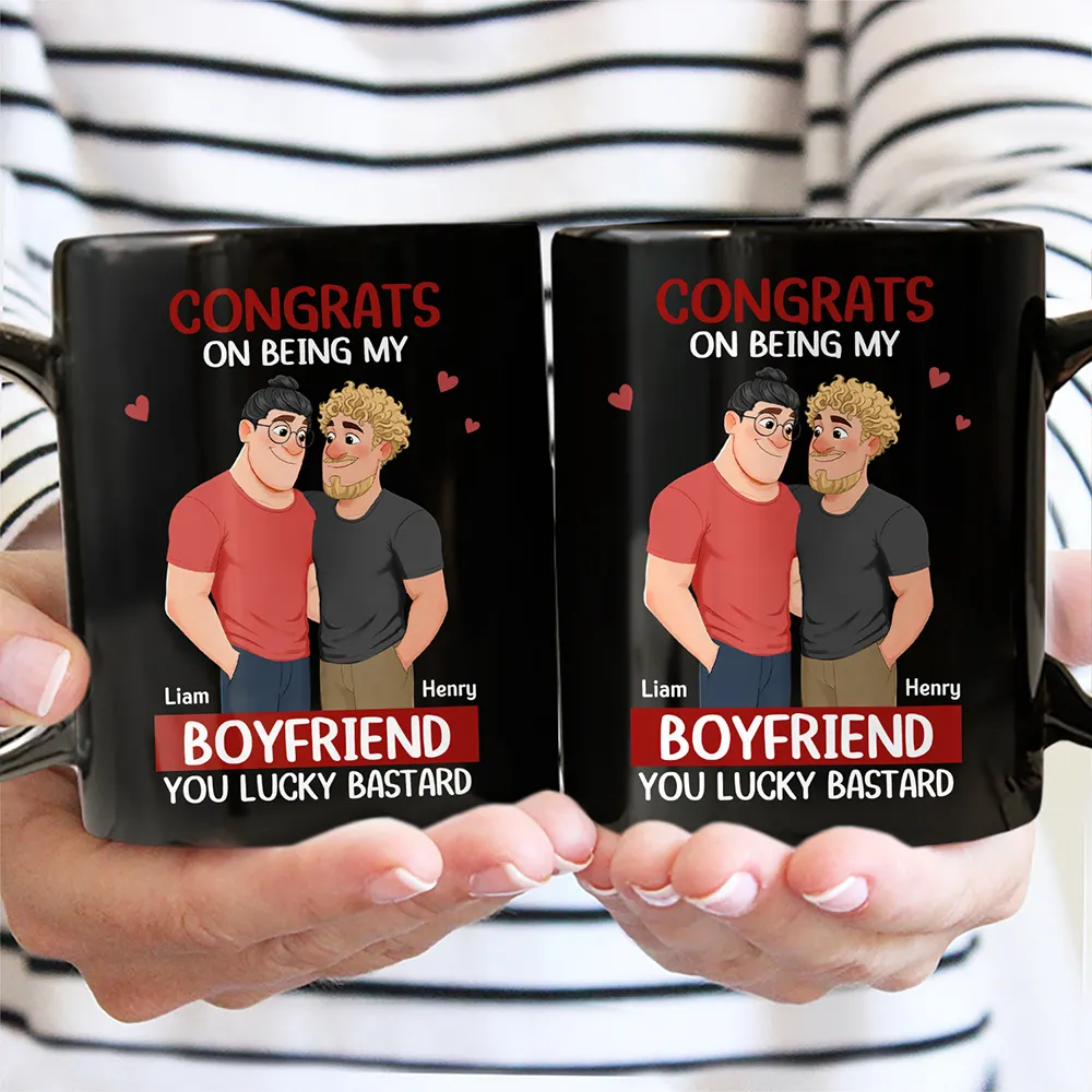 Congrats On Being My Husband Animate Hugging Couple - Personalized Mug - Image 3