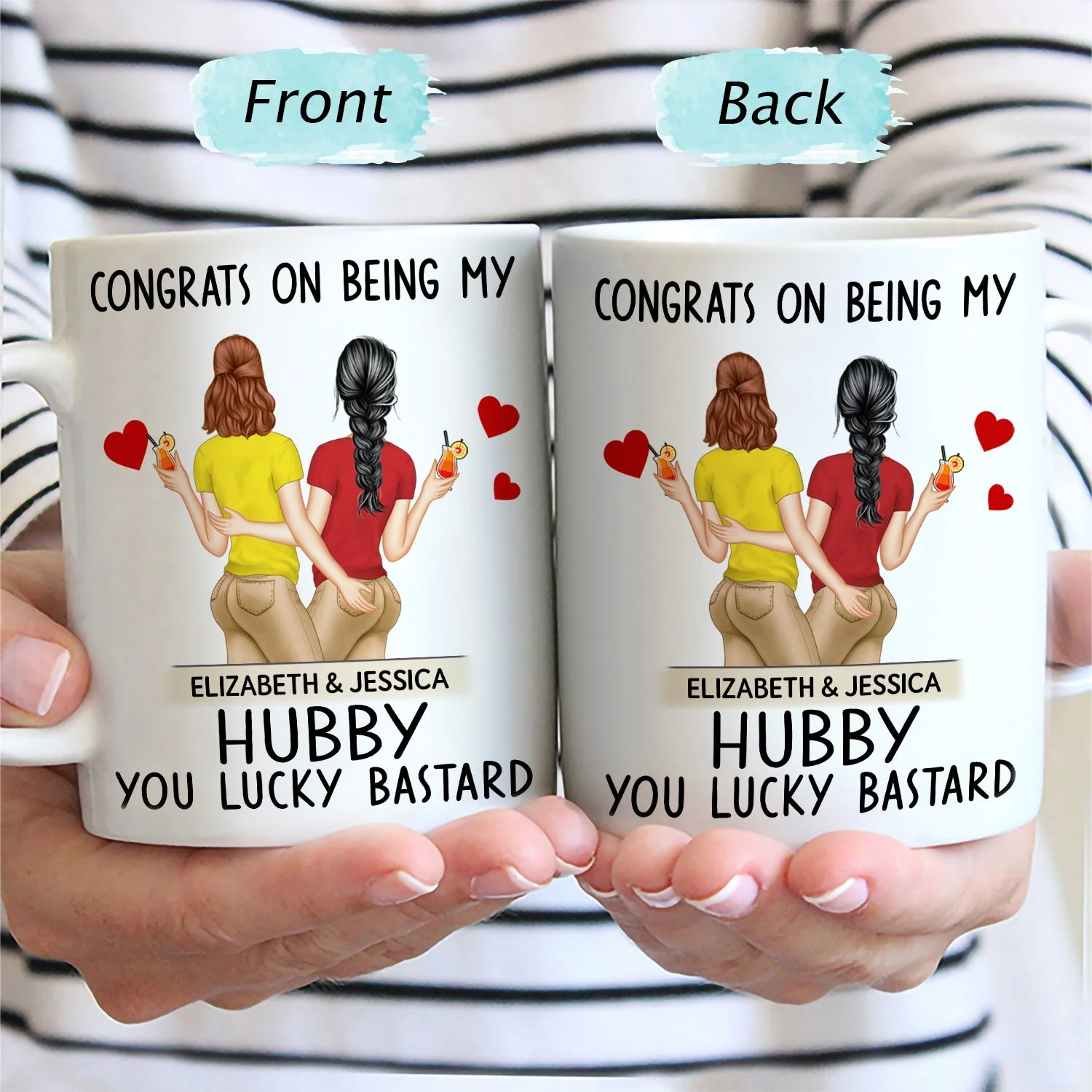 Congrats On Being My Husband Backside - Anniversary, Vacation, Funny Gift For Couples, Family - Personalized Mug - Image 2