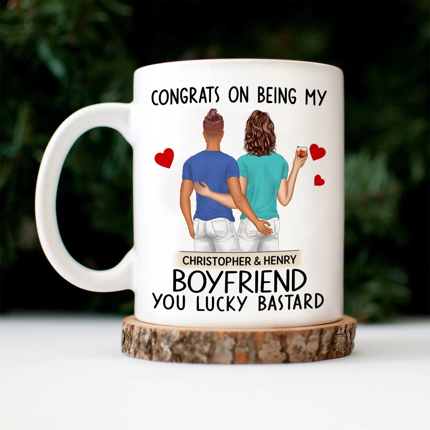 Congrats On Being My Husband Backside - Anniversary, Vacation, Funny Gift For Couples, Family - Personalized Mug - Image 3