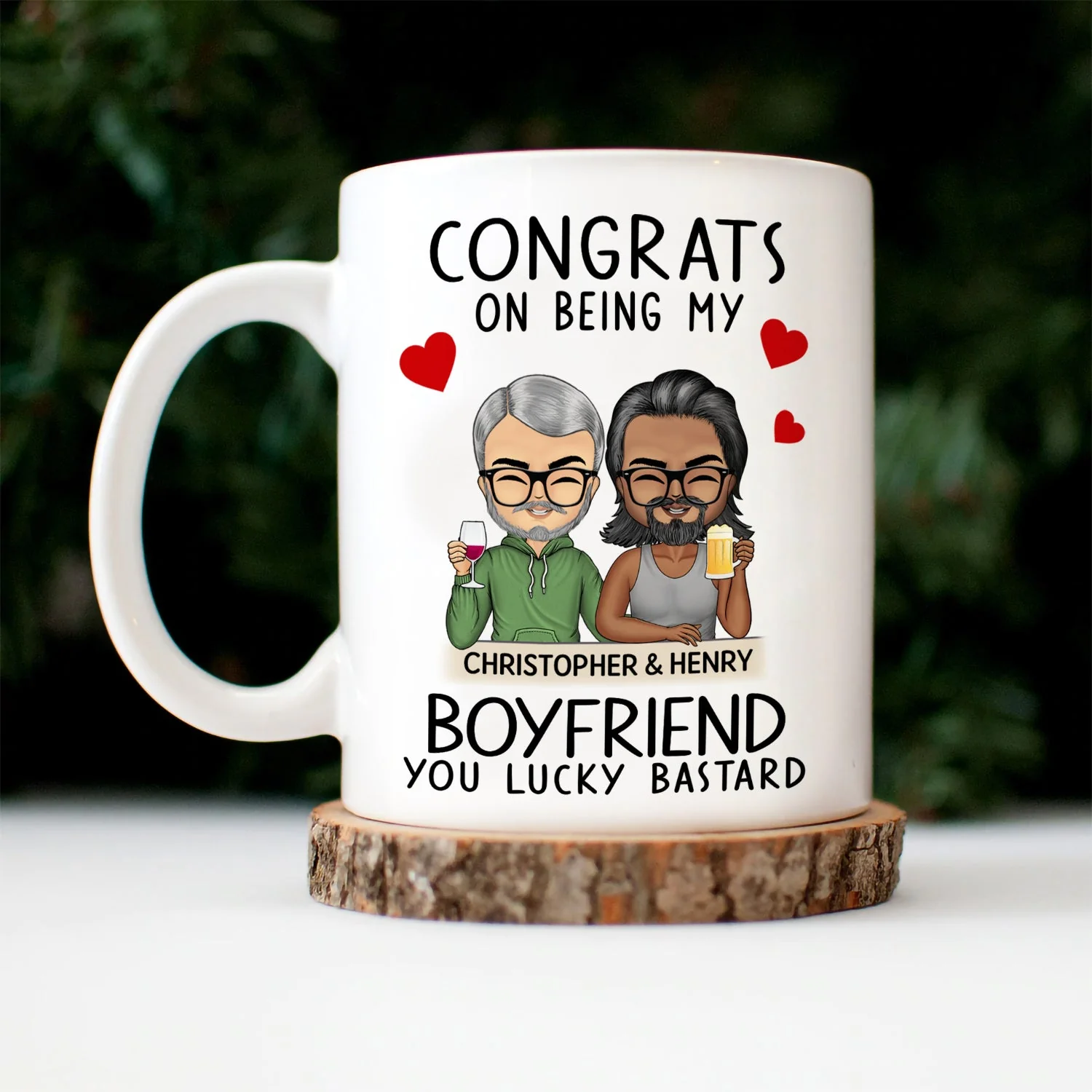 Congrats On Being My Husband Chibi - Anniversary, Vacation, Funny Gift For Couples, Family - Personalized Custom Mug - Image 3