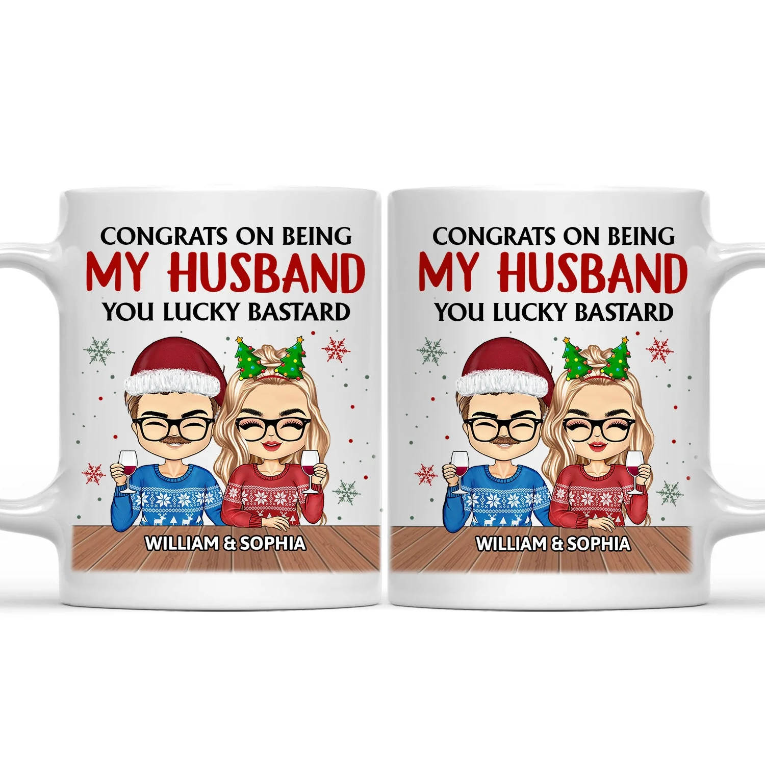 Congrats On Being My Husband Chibi - Christmas Gift For Couples, Family - Personalized Mug