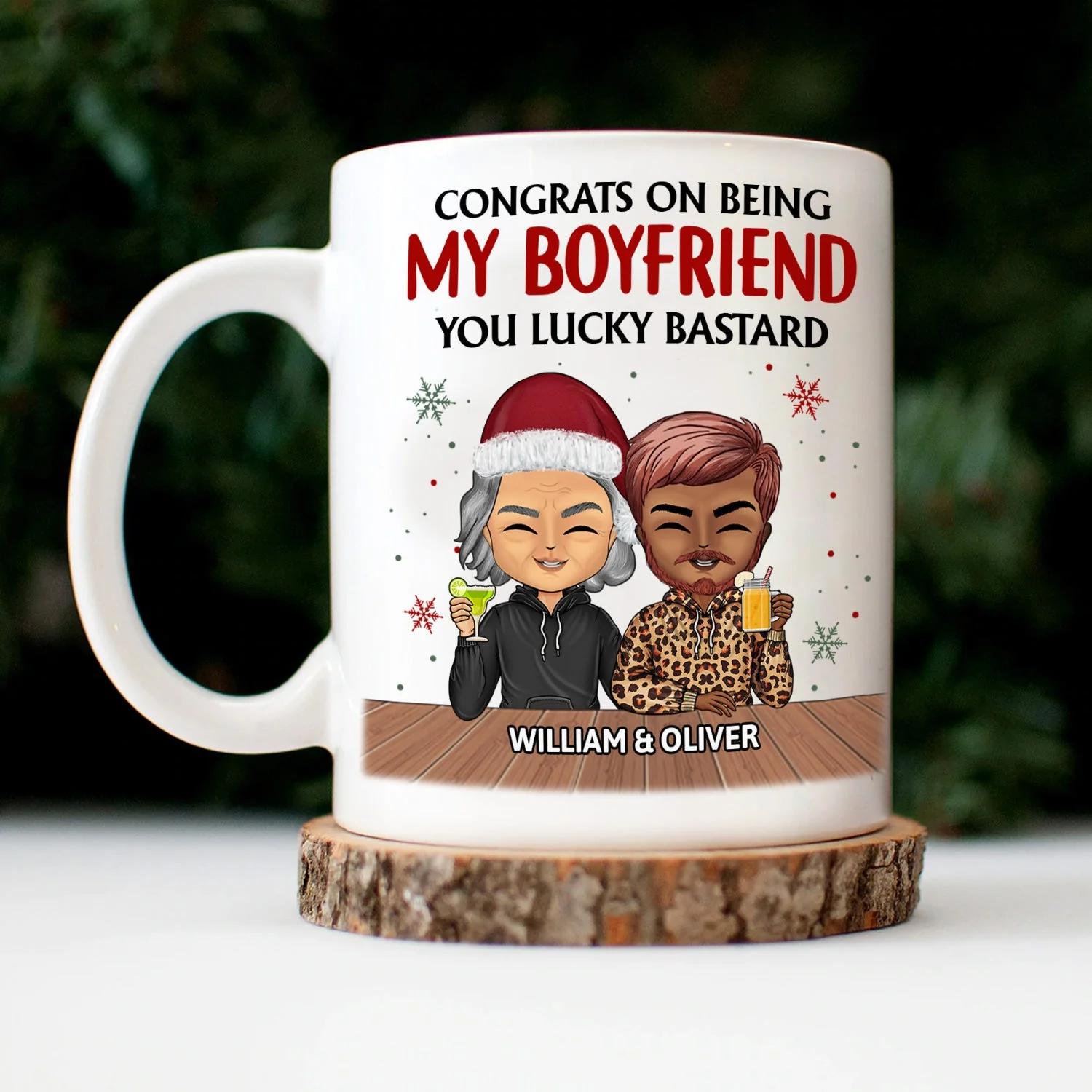 Congrats On Being My Husband Chibi - Christmas Gift For Couples, Family - Personalized Mug - Image 3
