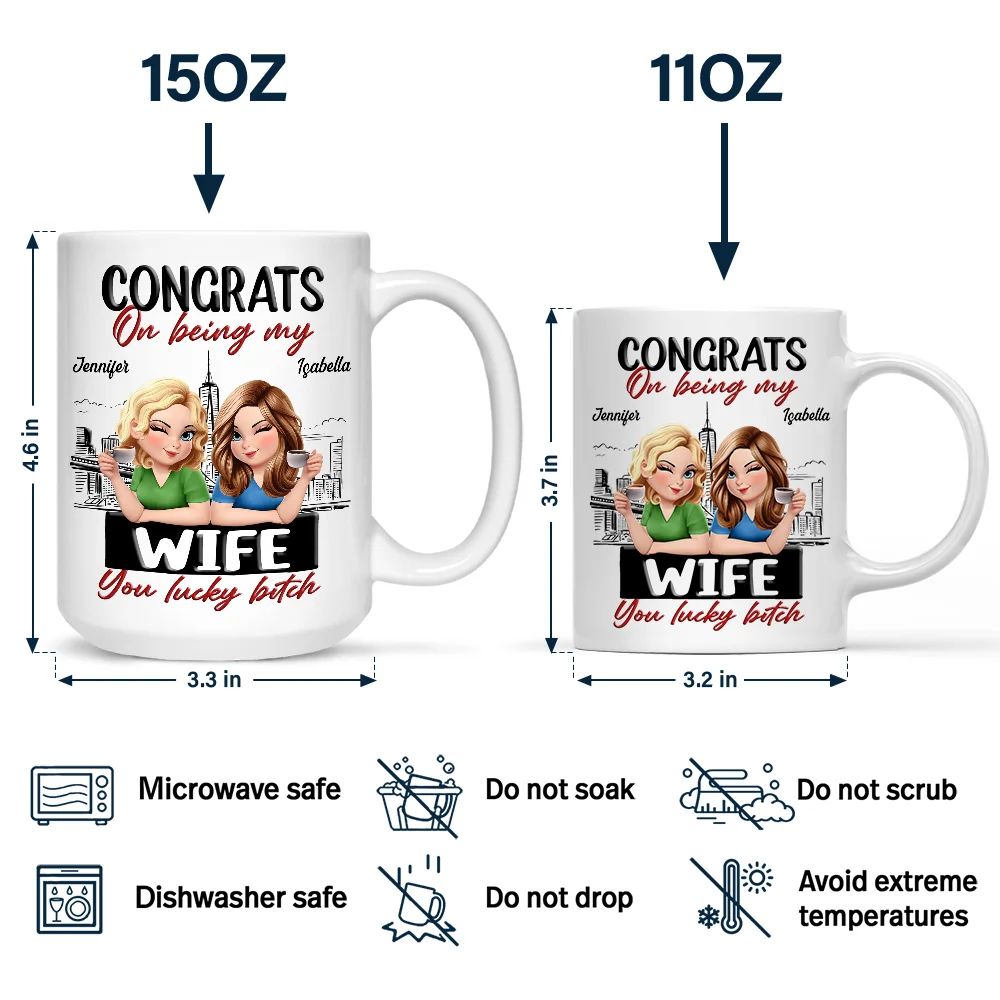 Congrats On Being My Husband Wife 3D Effect Couple - Personalized Mug - Image 4
