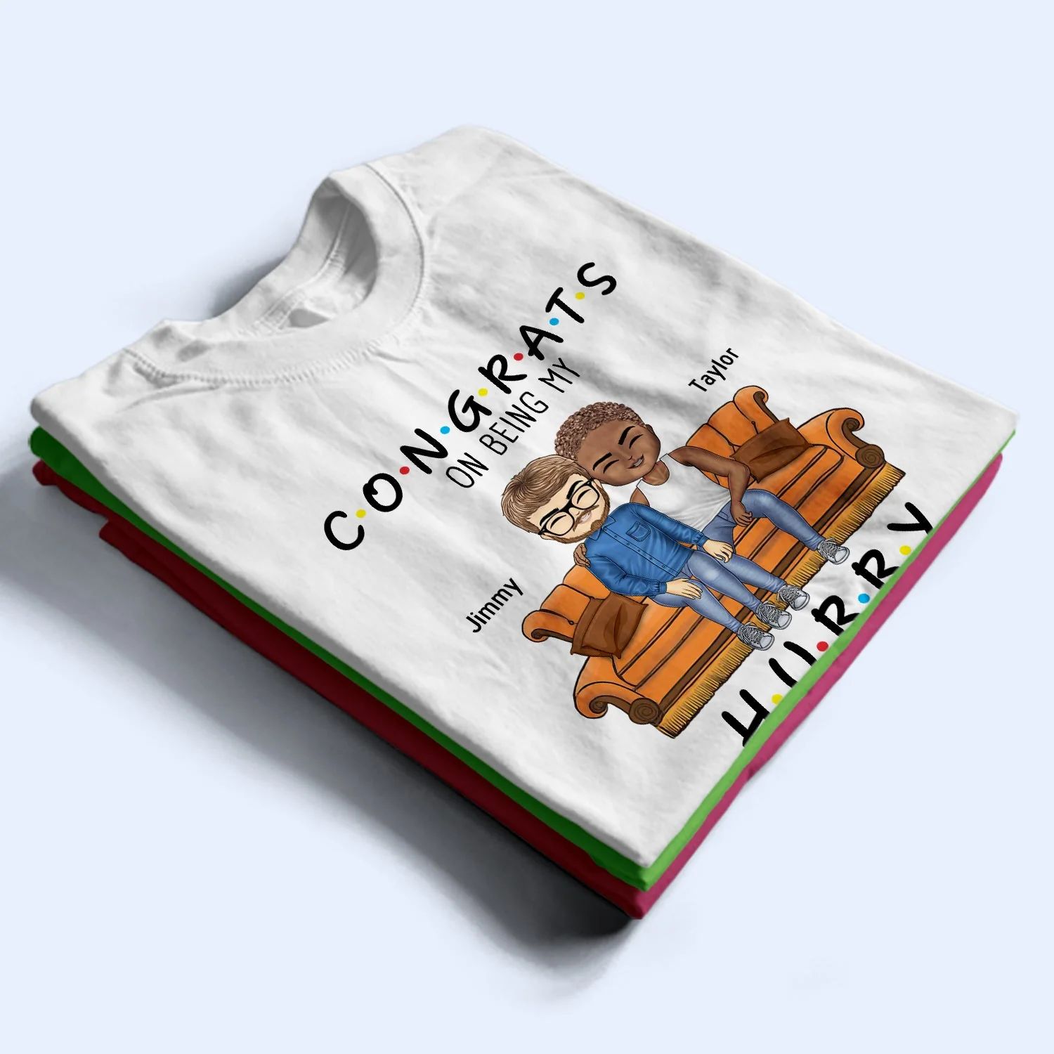 Congrats On Being My Husband You Lucky - Birthday, Anniversary Gift For Spouse, Lover, Husband, Wife, Boyfriend, Girlfriend, Couple - Personalized Custom T Shirt - Image 2