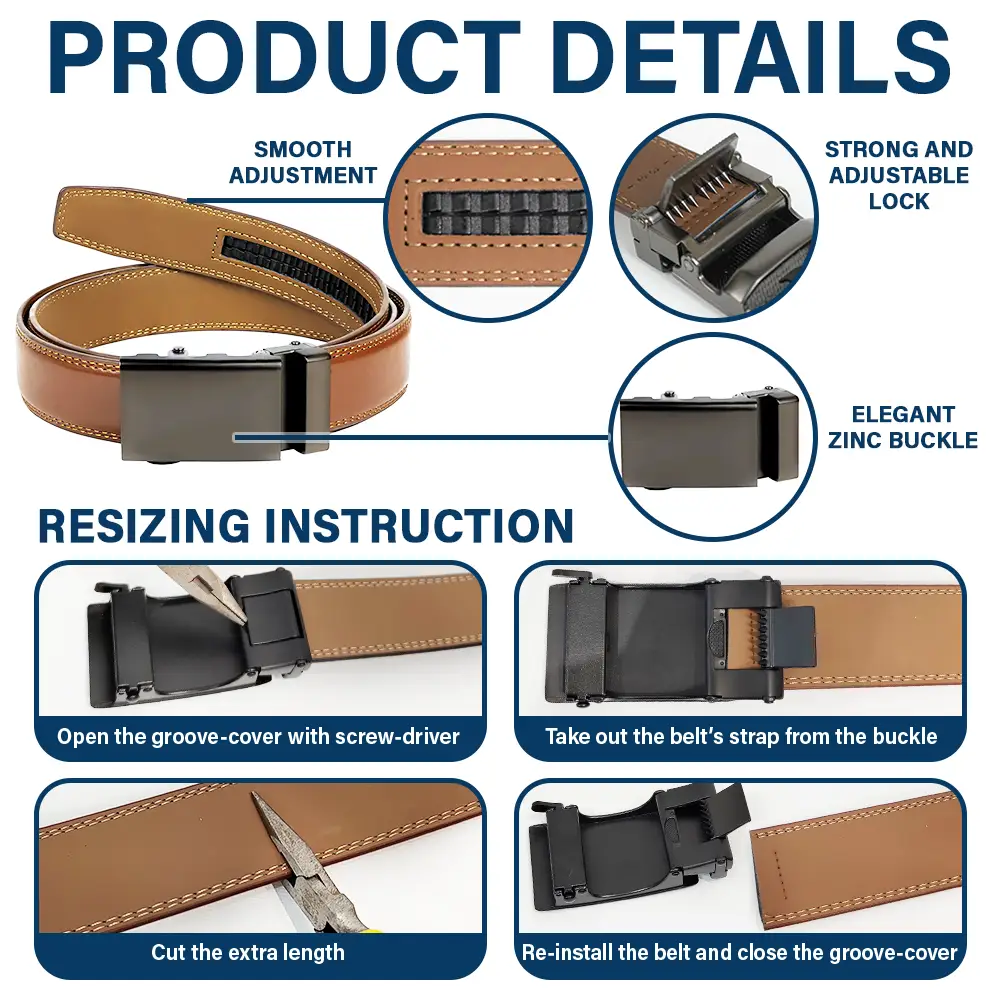 Congrats On Being My Husband You Lucky Man - Personalized Leather Belt With Engraved Buckle - Image 4