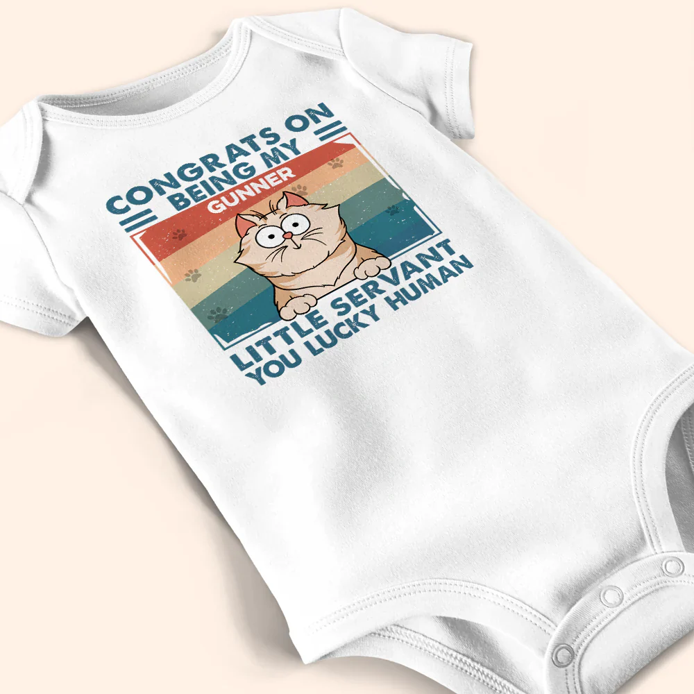 Congrats On Being My Little Servant - Personalized Baby Onesie - Image 4