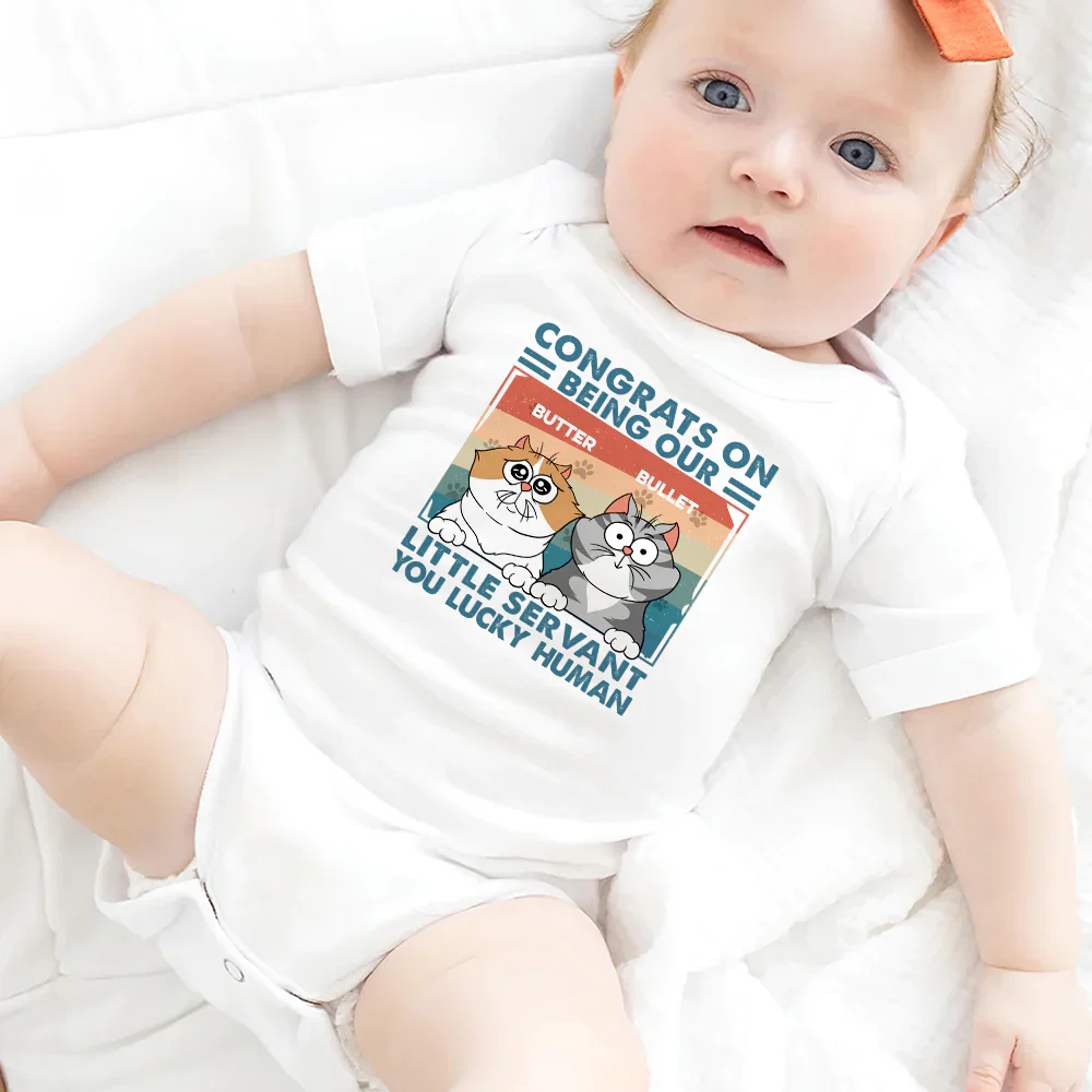 Congrats On Being My Little Servant - Personalized Baby Onesie - Image 5