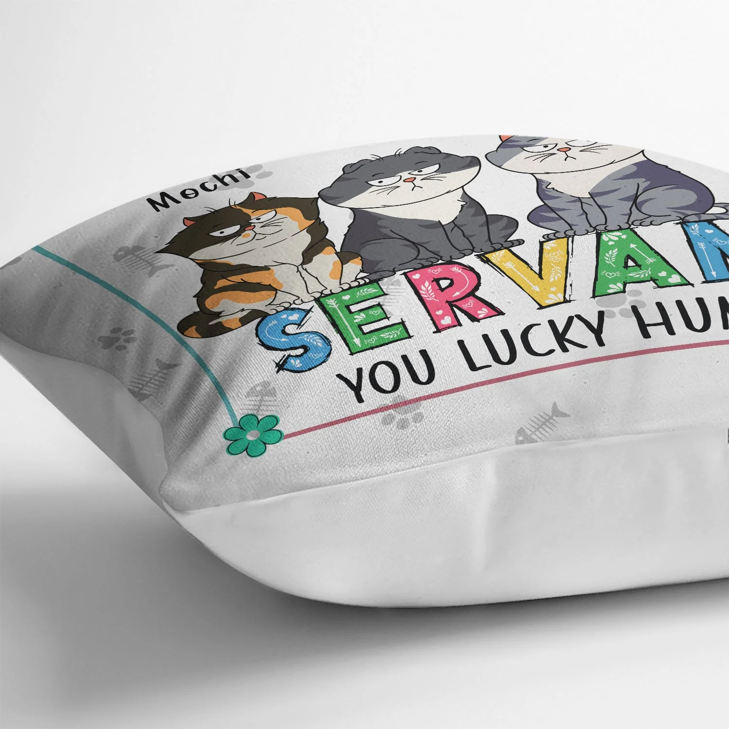 Congrats On Being My Servant You Lucky Human - Birthday, Funny Gift For Cat Lover, Pet Owner - Personalized Pillow - Image 3