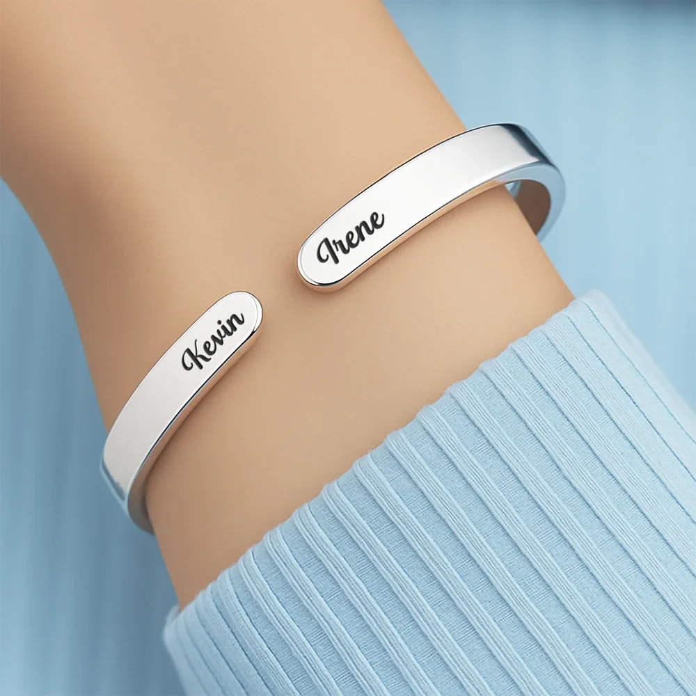 Congrats On Being My Sister You Lucky Girl - Personalized Bangle Bracelet Cuff - Image 4