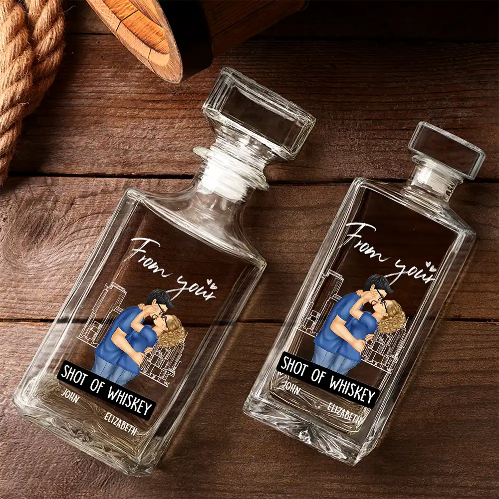 Congrats On Being - Personalized Square Whiskey Bottle - Image 3